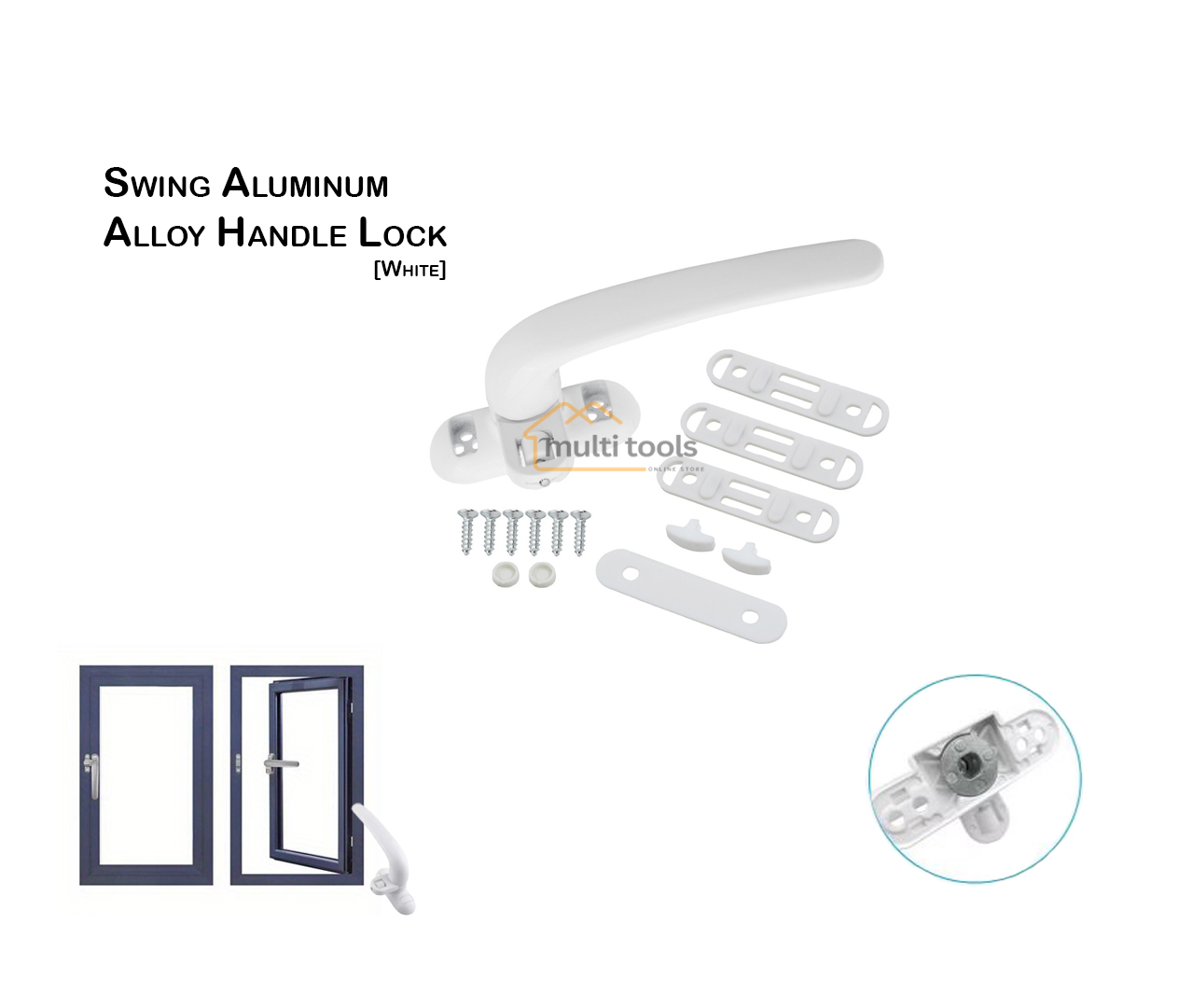 Swing Aluminum Alloy Handle Lock Kambii [White]